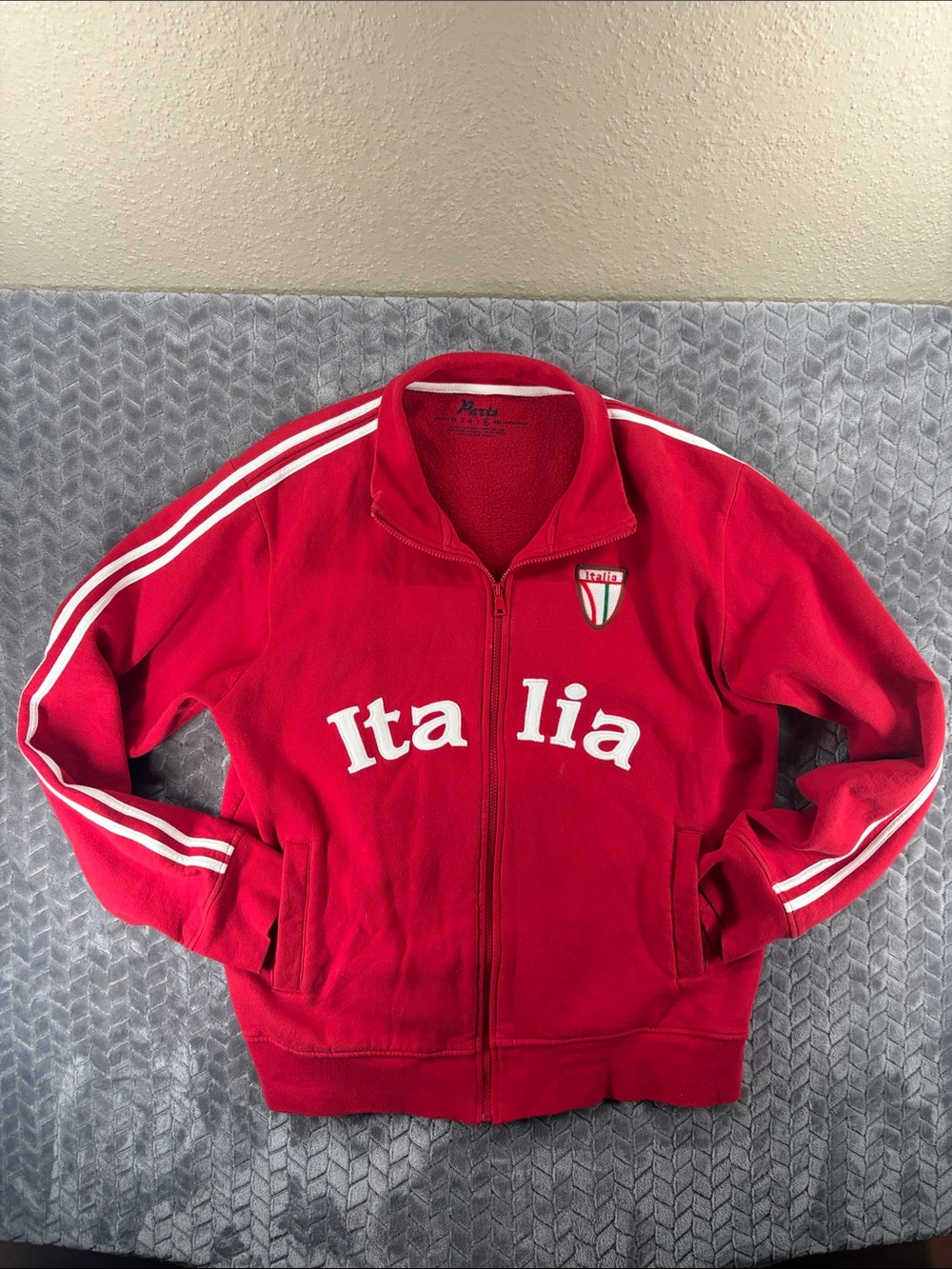 Pact Red Italia Soccer Track Jacket with Stripe Accents XL